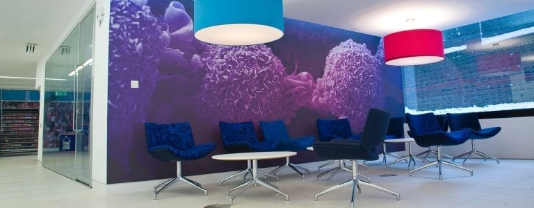 Inspired large format wall graphic bringing colour to office areas