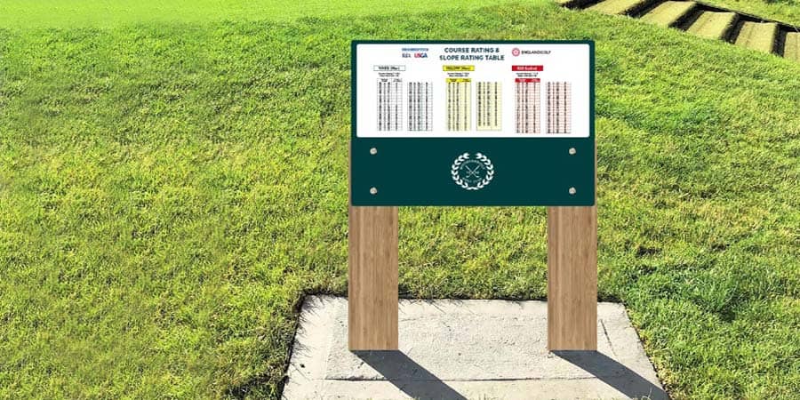 golf club signage bamboo wood sustainable signs signbox